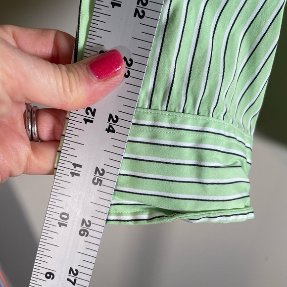 Polo Ralph Lauren Striped Green Button Down Shirt Men’s XL Navy PONY PIMA - Picture 4 of 10